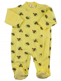 newborn baby pajamas in velour cotton blend. Warm Pyjamas. Colour yellow, size 24-36 months