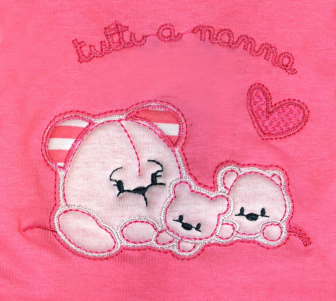 cotton baby footie all at bedtime. Colour coral pink, size first days 2