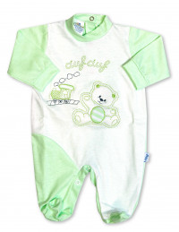 cotton baby footie. baby footie choo-choo. Colour pistacchio green, size first days