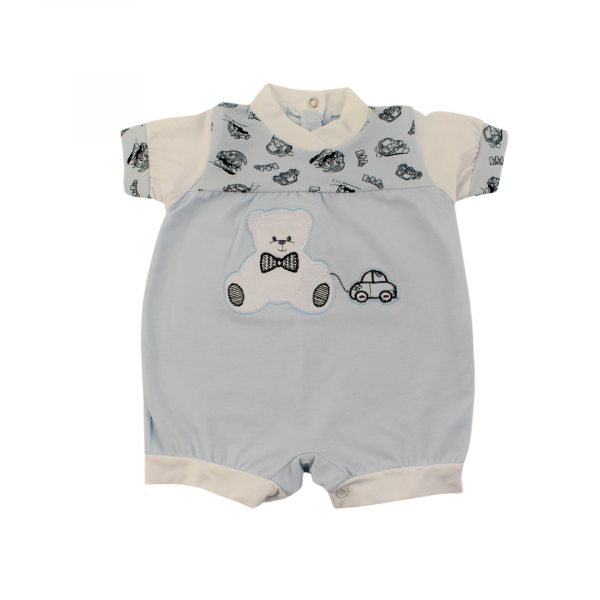 Romper with little girl hearts for the summer season. Colour light blue, size 0-3 months Light blue Size 0-3 months