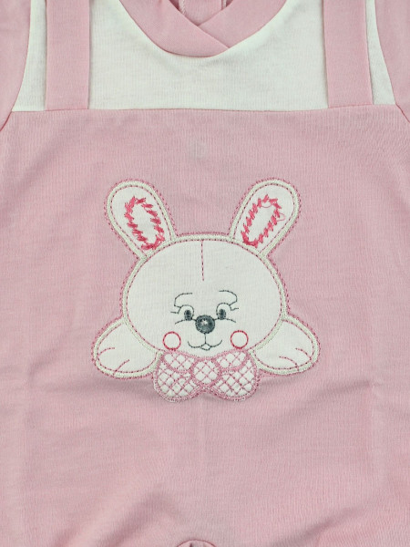 romper cotton bunny with bow. Colour pink, size 0-3 months 2