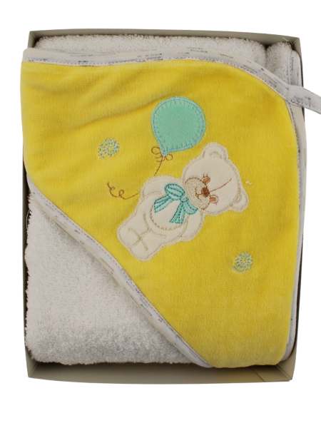 Baby bear triangle bathrobe with balloon. Colour yellow, one size 3