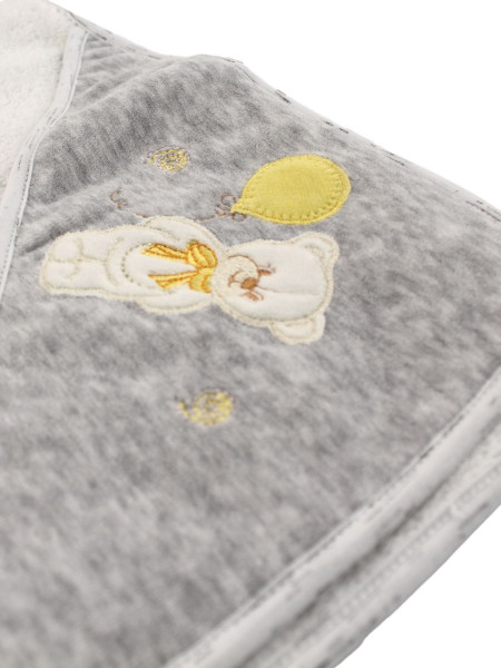Baby bear triangle bathrobe with balloon. Colour grey, one size 2