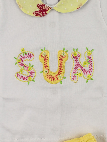 baby outfit sun 100% cotton. Colour yellow, size 6-9 months 2