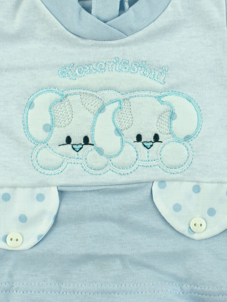 cotton baby outfit tender little faces. Colour light blue, size 3-6 months 2
