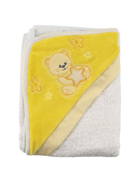 newborn baby bathrobe triangle bear among the stars. Colour yellow, one size 3