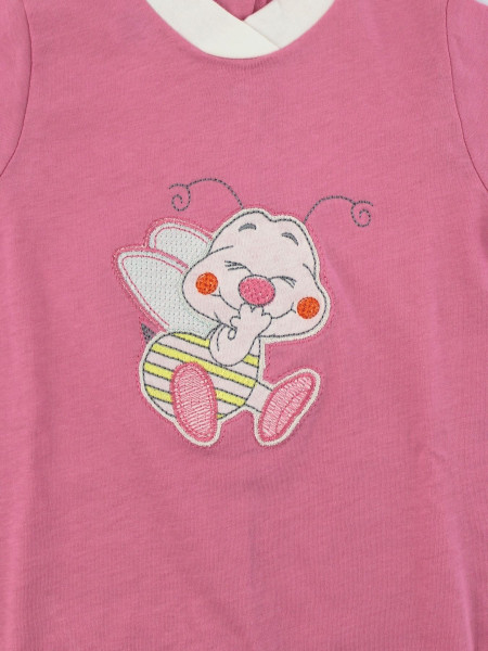 Baby footie cotton bee laughs. Colour fuchsia, size 6-9 months 2