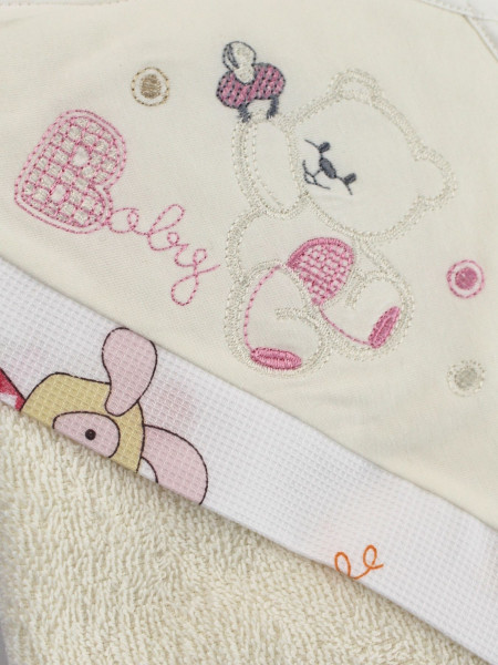 triangle terry baby bathrobe. Colour creamy white, one size 2