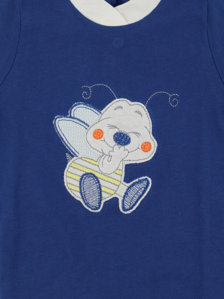 Baby footie cotton bee laughs. Colour blue, size 6-9 months 2