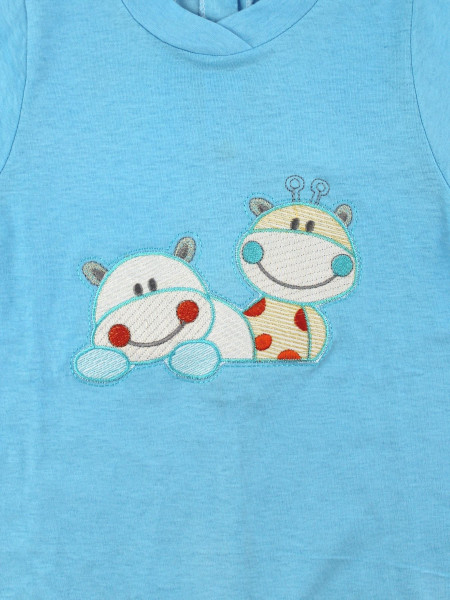 cotton baby footie. baby footie cute friends. Colour turquoise, size 18-24 months 2