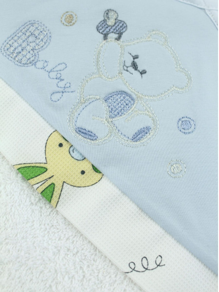triangle terry baby bathrobe. Colour light blue, one size 2