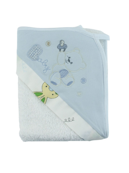 triangle terry baby bathrobe. Colour light blue, one size 3