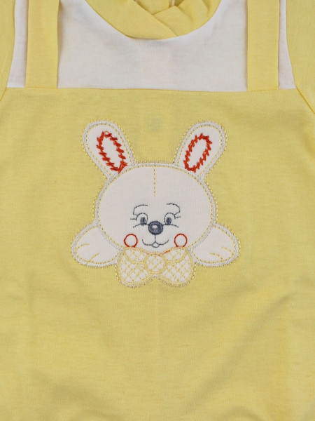 romper cotton bunny with bow. Colour yellow, size 0-3 months 2