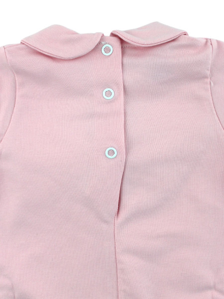 romper newborn bi-elastic cotton solid color with bow. Colour pink, size 0-3 months 3