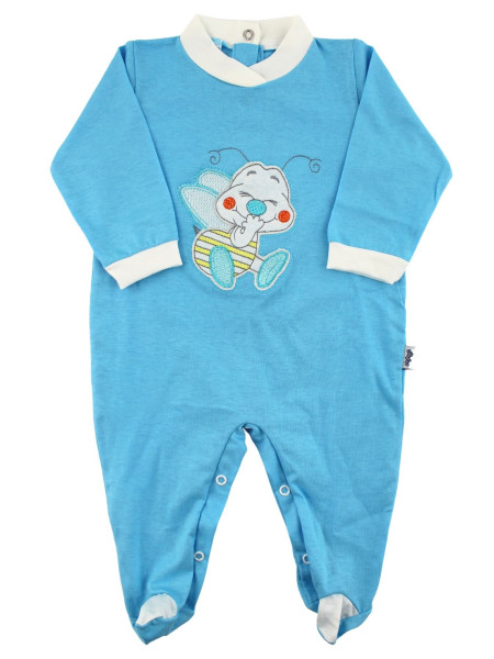 Baby footie cotton bee laughs. Colour turquoise, size 6-9 months Turquoise Size 6-9 months
