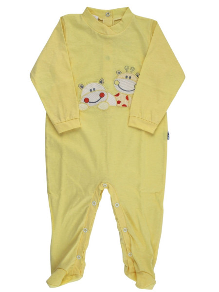 cotton baby footie. baby footie cute friends. Colour yellow, size 9-12 months Yellow Size 9-12 months
