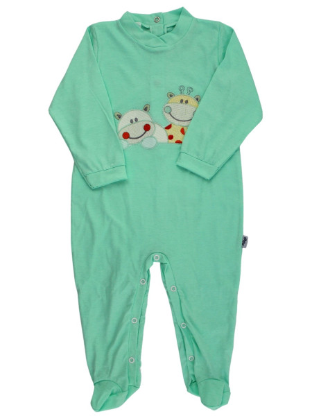 cotton baby footie. baby footie cute friends. Colour green, size 12-18 months Green Size 12-18 months