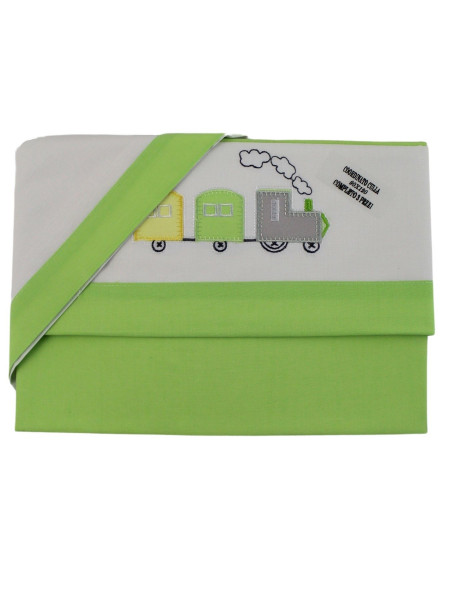 coordinated cradle 3 pcs train. Colour pistacchio green, one size Pistacchio green One size