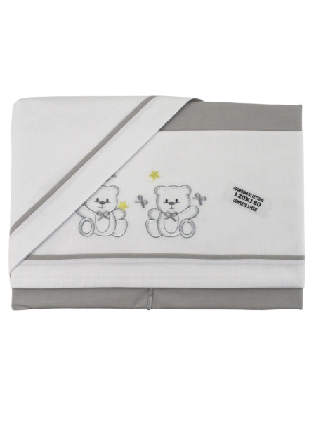 coordinated sheet bed newborn 3 pcs stars and bows. Colour grey, one size Grey One size
