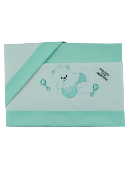 coordinated sheets for baby cot ball and rattles. Colour green, one size Green One size