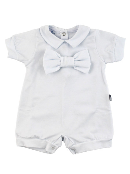 romper newborn bi-elastic cotton solid color with bow. Colour white, size 0-3 months White Size 0-3 months
