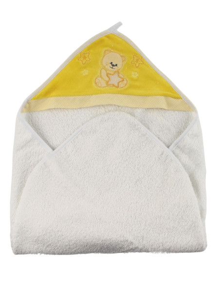 newborn baby bathrobe triangle bear among the stars. Colour yellow, one size Yellow One size
