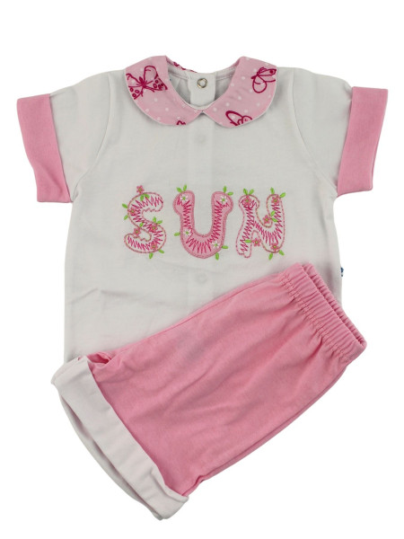 baby outfit sun 100% cotton. Colour pink, size 0-1 month Pink Size 0-1 month