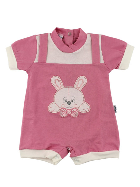 romper cotton bunny with bow. Colour fuchsia, size 0-3 months Fuchsia Size 0-3 months
