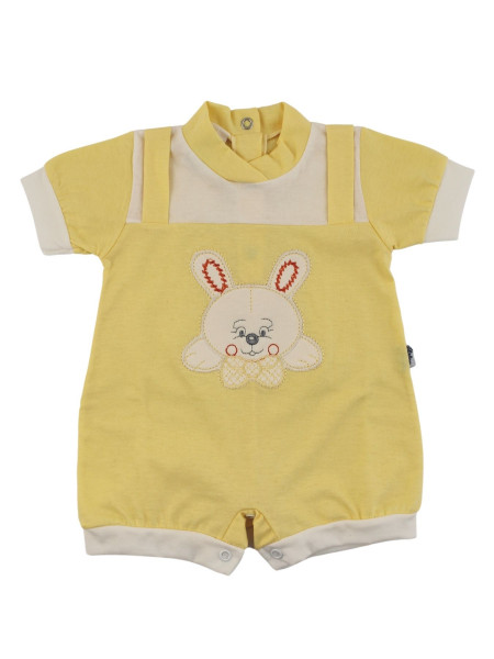 romper cotton bunny with bow. Colour yellow, size 0-3 months Yellow Size 0-3 months