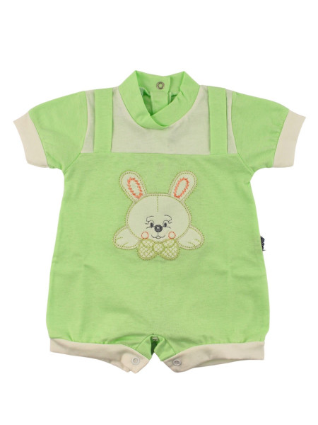 romper cotton bunny with bow. Colour pistacchio green, size 0-3 months Pistacchio green Size 0-3 months