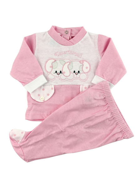 cotton baby outfit tender little faces. Colour pink, size 6-9 months Pink Size 6-9 months