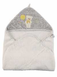 Baby bear triangle bathrobe with balloon. Colour grey, one size
