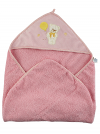 Baby bear triangle bathrobe with balloon. Colour pink, one size