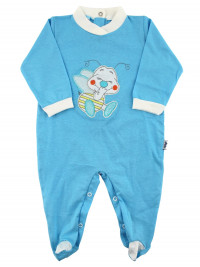 Baby footie cotton bee laughs. Colour turquoise, size 6-9 months