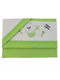 coordinated sheets for baby cot ball and rattles. Colour pistacchio green, one size