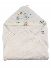 triangle terry baby bathrobe. Colour white, one size