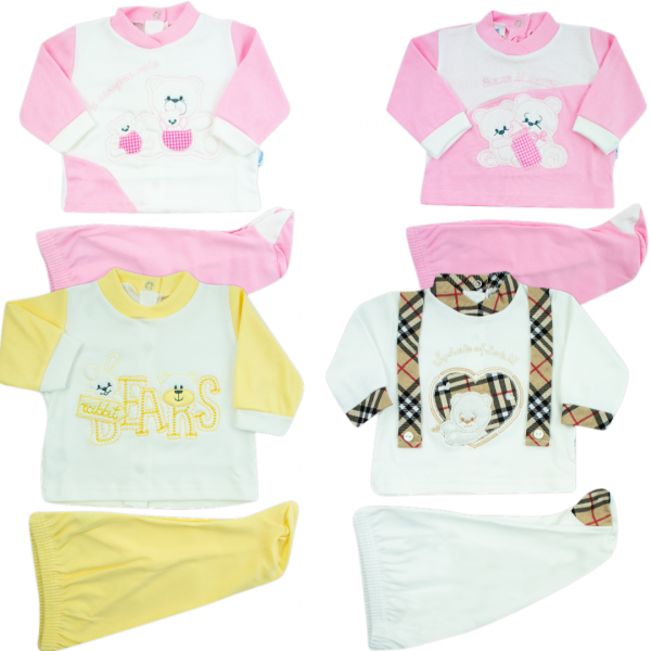 pack wow four baby girl outfits. Colour pink, size 1-3 months Pink Size 1-3 months