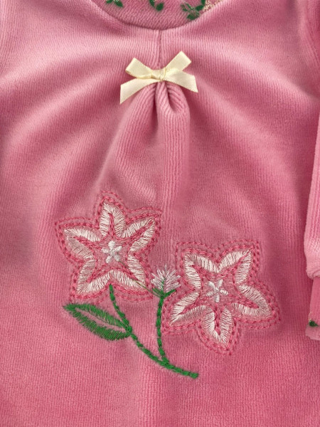 baby footie chenille spring. Colour fuchsia, size 0-3 months 2