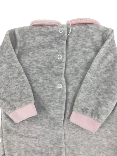 baby footie chenille sweet hearts. Colour grey, size 0-3 months 3