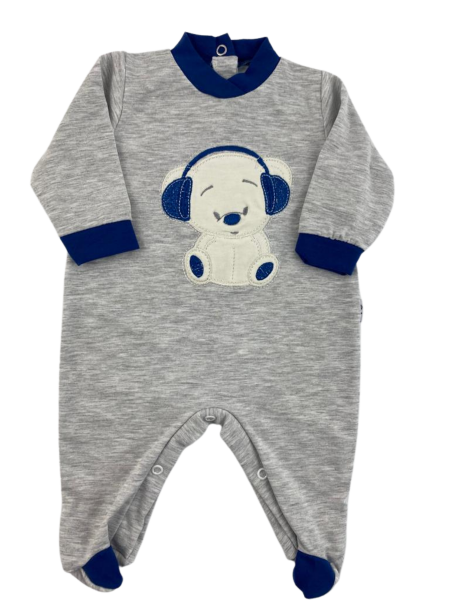 baby footie warm cotton. baby footie baby bear dj. Colour blue, size 3-6 months Blue Size 3-6 months
