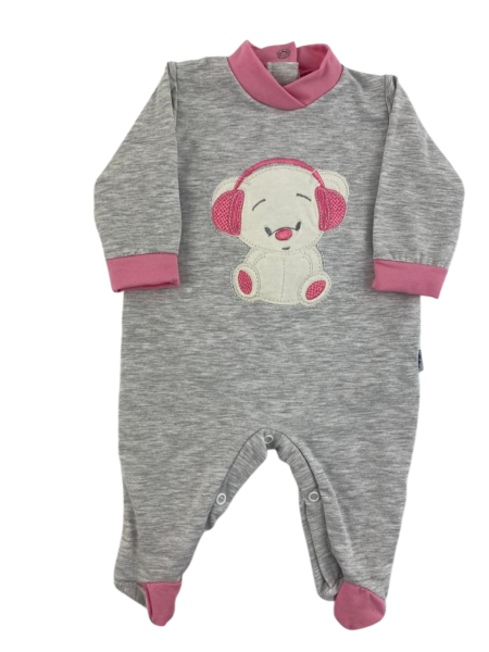 baby footie warm cotton. baby footie baby bear dj. Colour fuchsia, size 3-6 months Fuchsia Size 3-6 months