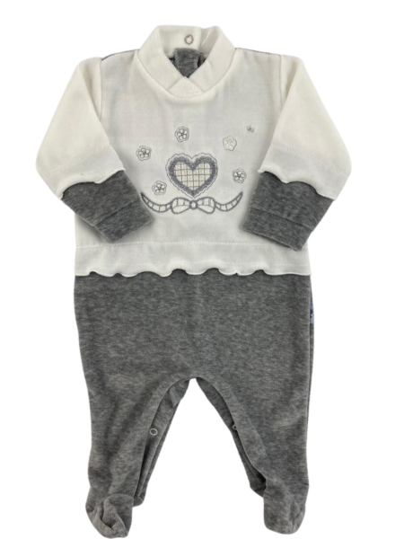 chenille winter baby footie. Colour grey, size 0-3 months Grey Size 0-3 months