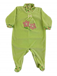 baby footie chenille spring. Colour green, size 3-6 months
