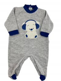 baby footie warm cotton. baby footie baby bear dj. Colour blue, size 3-6 months