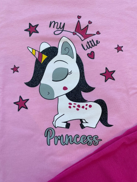 short sleeve cotton baby girl summer pajamas and shorts. Colour pink, size 18-24 months 2