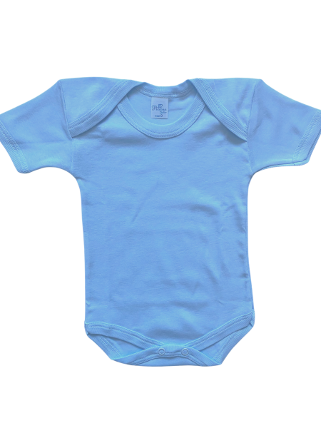 trio of printed cotton short sleeve bodysuits. Colour light blue, size 6-9 months 3
