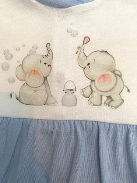 cotton summer romper for newborn baby. Colour light blue, size 0-3 months 2