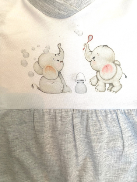 cotton summer romper for newborn baby. Colour grey, size 3-6 months 2