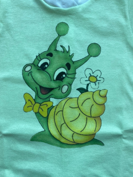romper newborn summer cotton snail. Colour pistacchio green, size 0-3 months 2