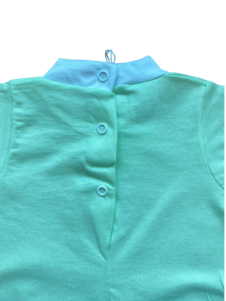 bruchetto cotton summer newborn romper. Colour pistacchio green, size 0-3 months 3